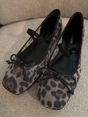 Modatope Women’s Leopard Print Mesh Ballet Flats Size 9